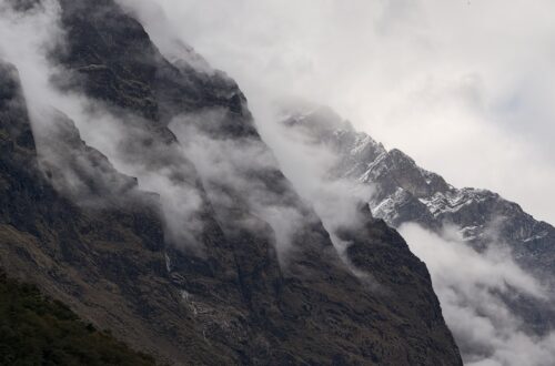 clouds in mountains